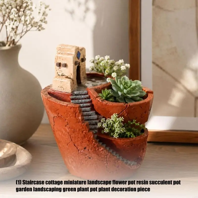 Balcony Table Plant Pot with Tiered Cottage Funny Succulents Plant Pot A2BB