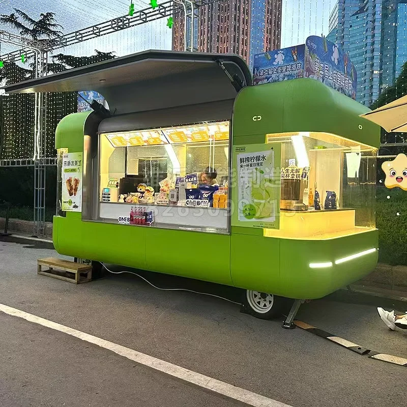 

Wholesale Mobile Dining Cart Food Trailer with Full Kitchen Equipments Bbq Food Truck Container Food Cart Mobile Bar Trailer