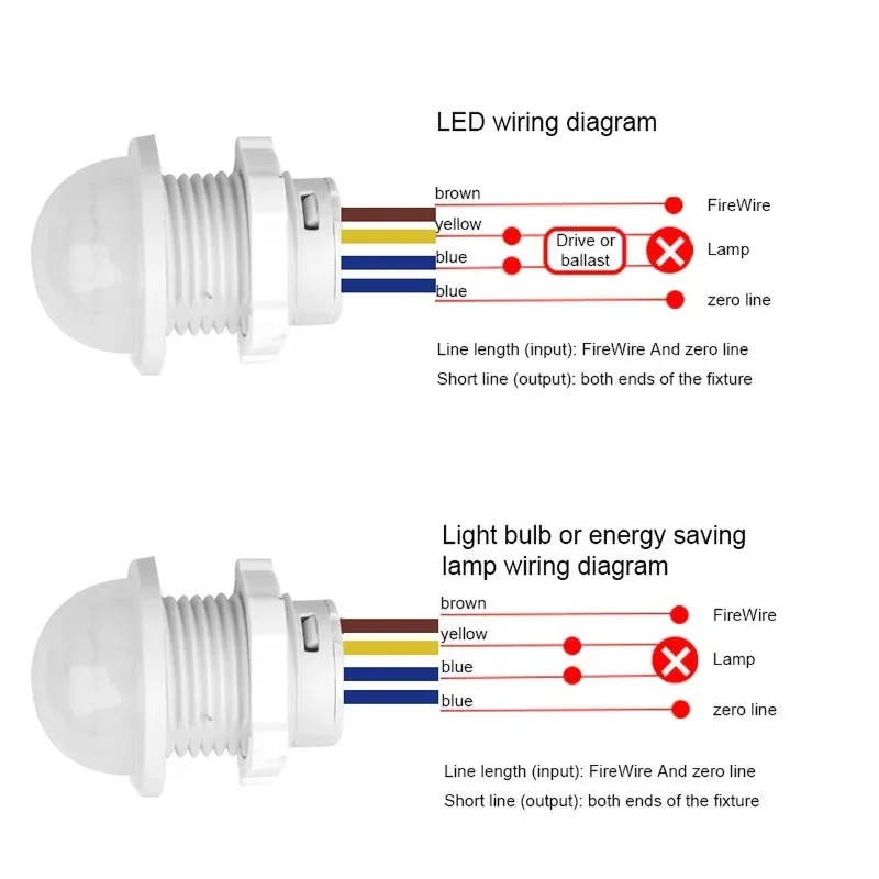 Luz infrarroja con Sensor de movimiento para interior y exterior, iluminación PIR de 110v y 220v para el hogar, lámpara nocturna sensible LED