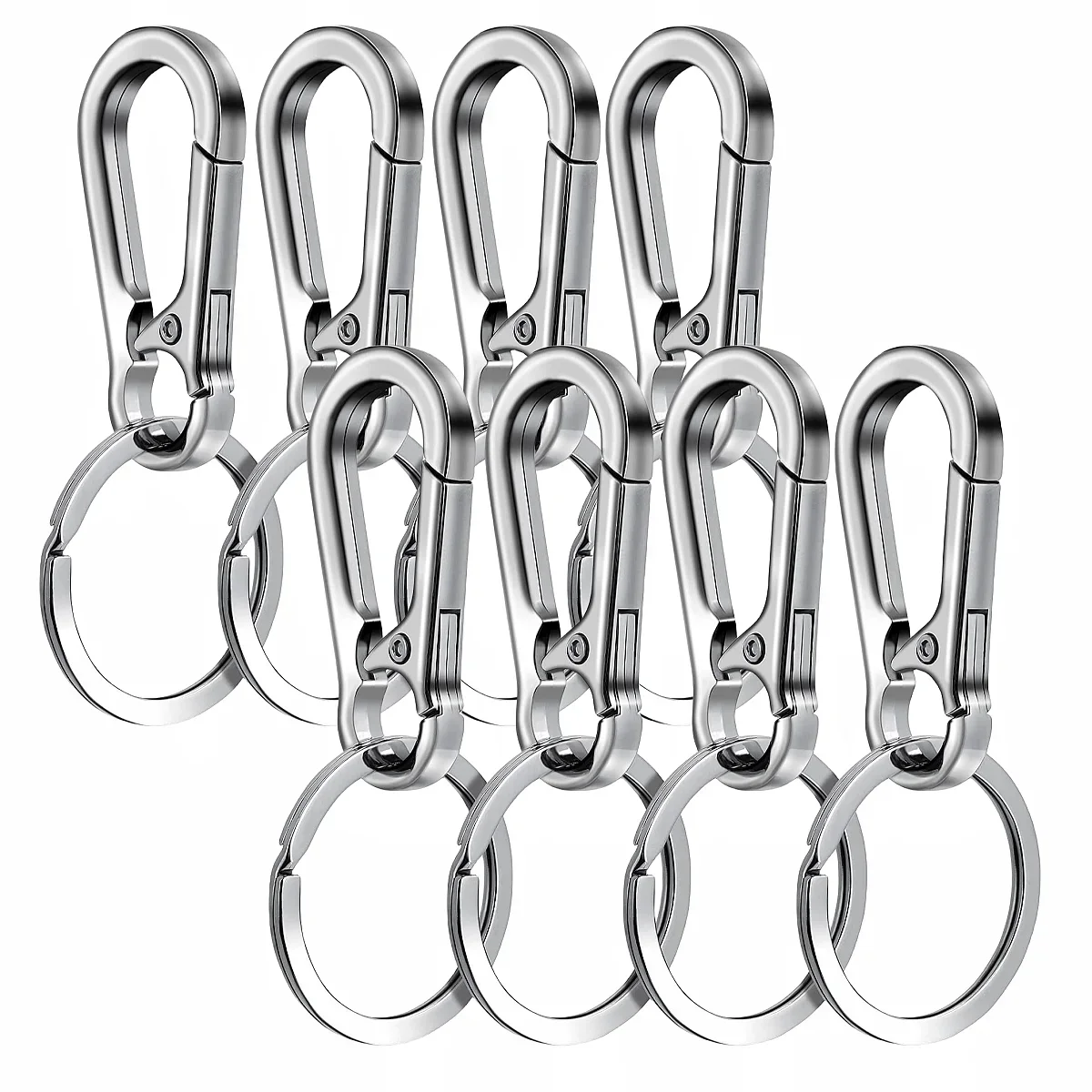 4/8Pcs Carabiner Clip Metal Keychain Carabiner Shape Key Ring Keyring Key Holder Clips Hook Holder Organizer for Car Keys Finder