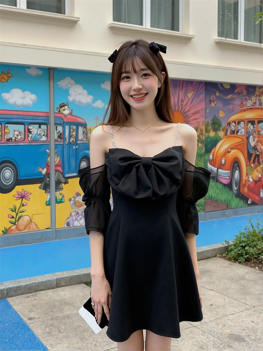 Vestido de mujer cumpleaños mujer Spaghetti Strap Slim verano abertura lateral abertura alta Split Split recorte agujeros huecos