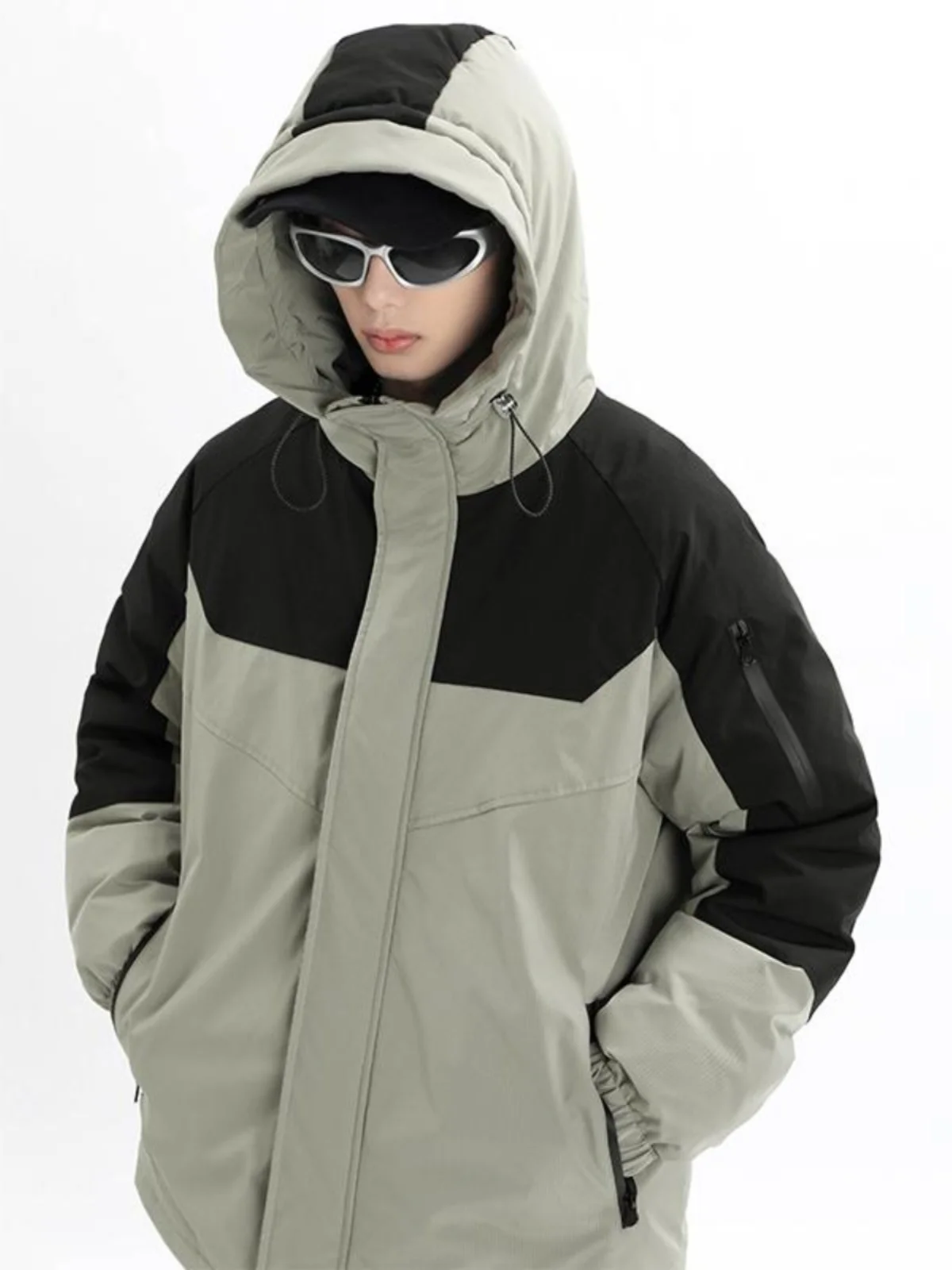 

Men's Patchwork down Jaet Winter Thi Warm Loose Northeastern Windbreaker Color Blo Cold-resistant Outerwear