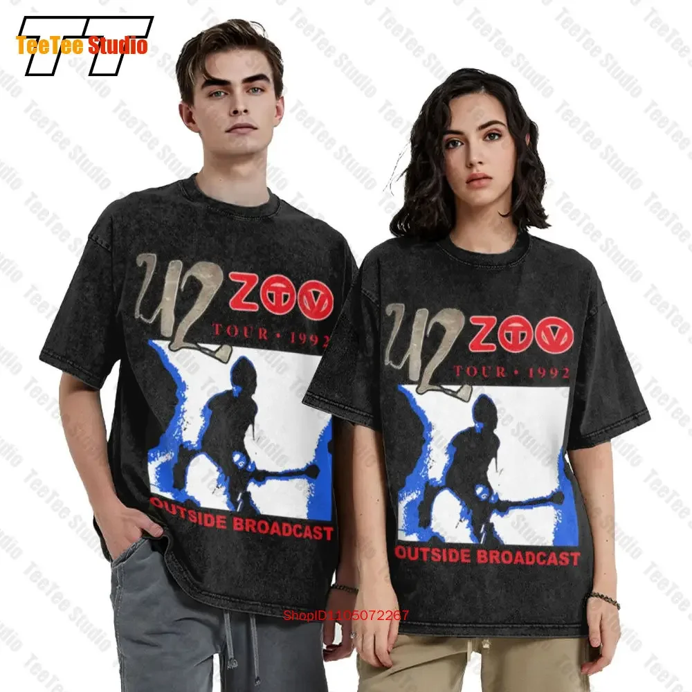 U2 Zoo Tv Tour 1992 تي شيرت عتيق كبير الحجم خارج البث حفلة موسيقية فرقة الروك AWVK