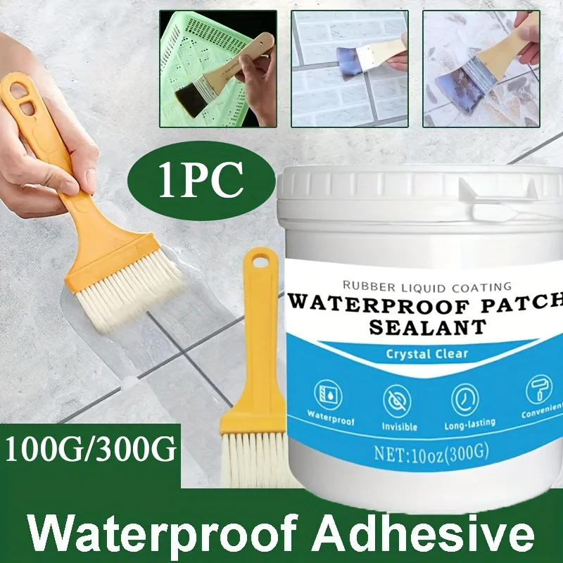 

1pc 100g/300g Transparent Waterproof Adhesive Super Leak Repair Coating Sealant Glue For Walls Bathroom Toilet Home Accessories