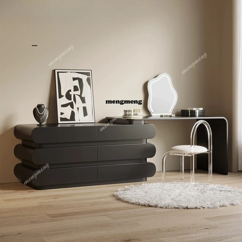 

Black Dressing Table Makeup Vanities Italian Minimalist Retro Bedroom Makeup Vanities High-end Solid Wood Furniture Kaptafel JTM