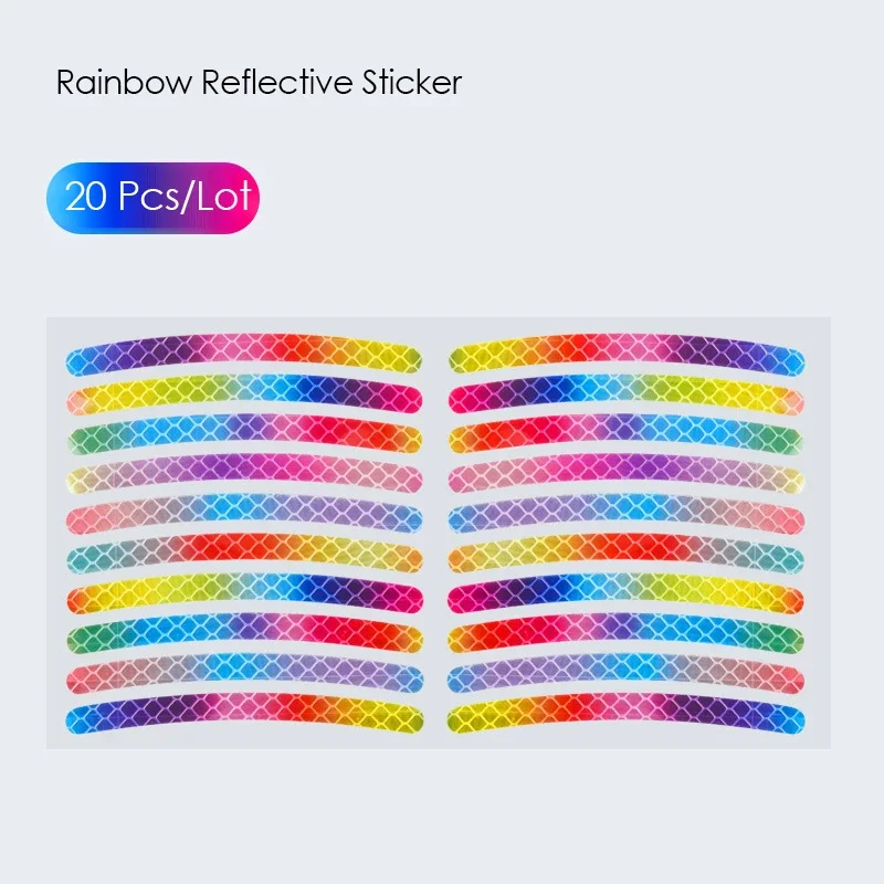 Rainbow Reflective Sticker for Bike Wheels Night Glow Sticker Car Motorcycle fluorescent adhesive tape riding Reflect Strip