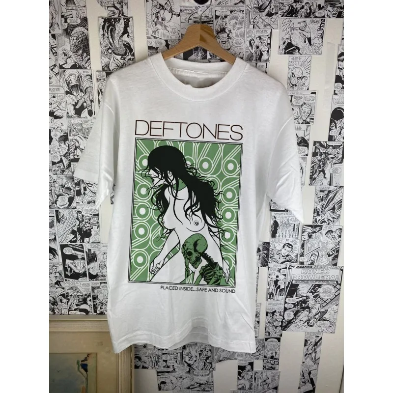 2026 حار جديد الهيب هوب ديفتونز غسلها قصيرة الأكمام جولة الرقبة Y2k التي شيرت الرجال الملابس الجديدة في أعلى و تيز قميص رجالي P110 #1