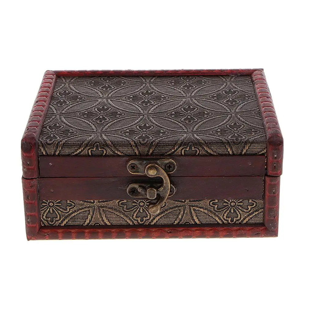 Wooden Lock Jewelry Holder Storage Necklace Bracelet Gift Box Case