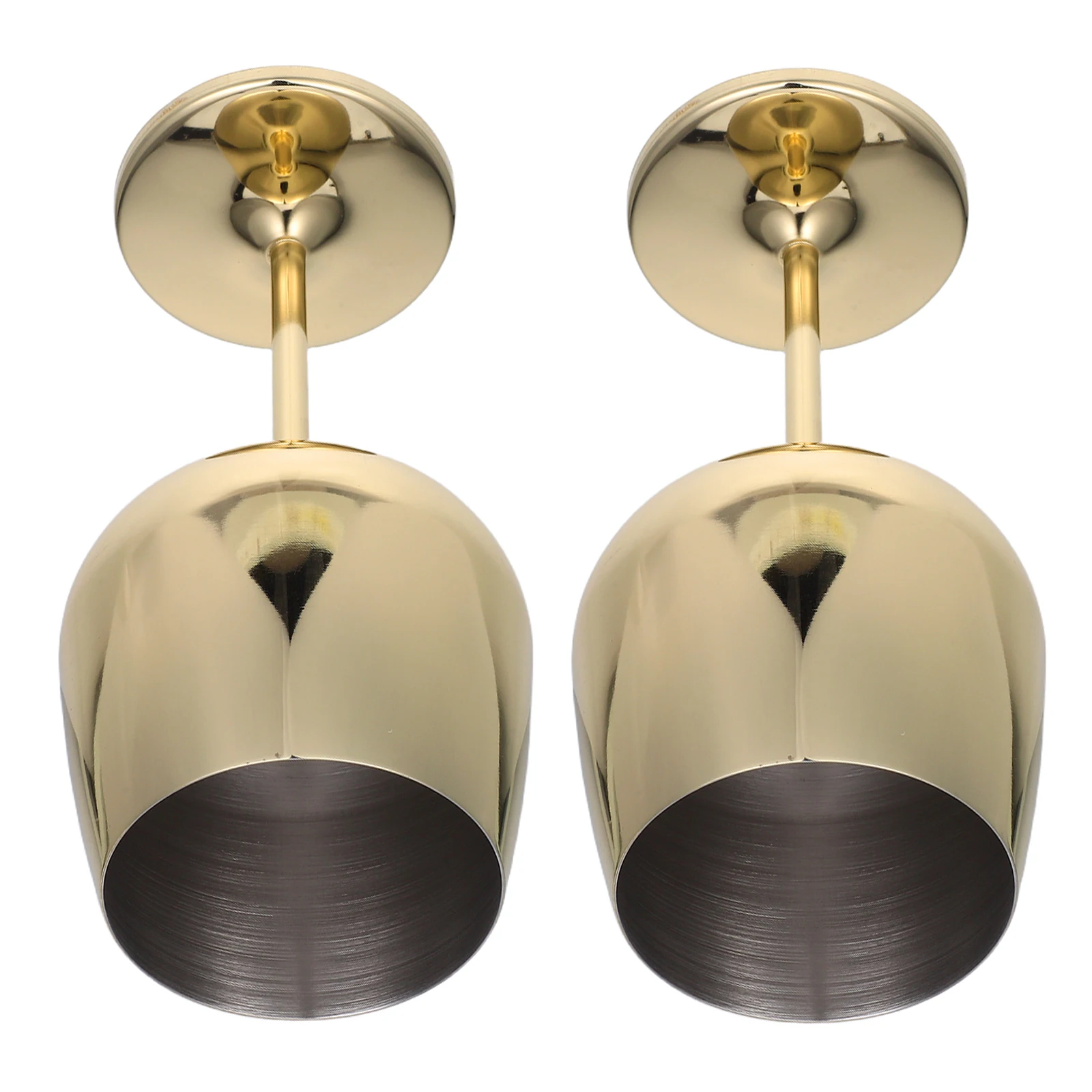 

2pcs Stainless Steel Wine Glasses 18Oz/500Ml Unbreakable Metal Goblets Gold Finish Portable Elegant Outdoor Picnic Pool Travel