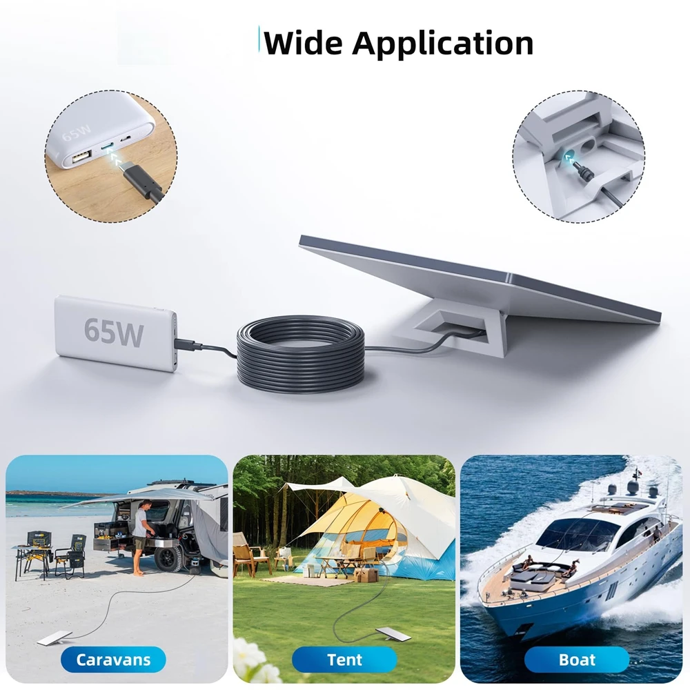 Starlink-ミニUSB-C-D電源ケーブル,100W,タイプC-DC入力,防水,過負荷,短絡保護,2 m, 5 m, 10m