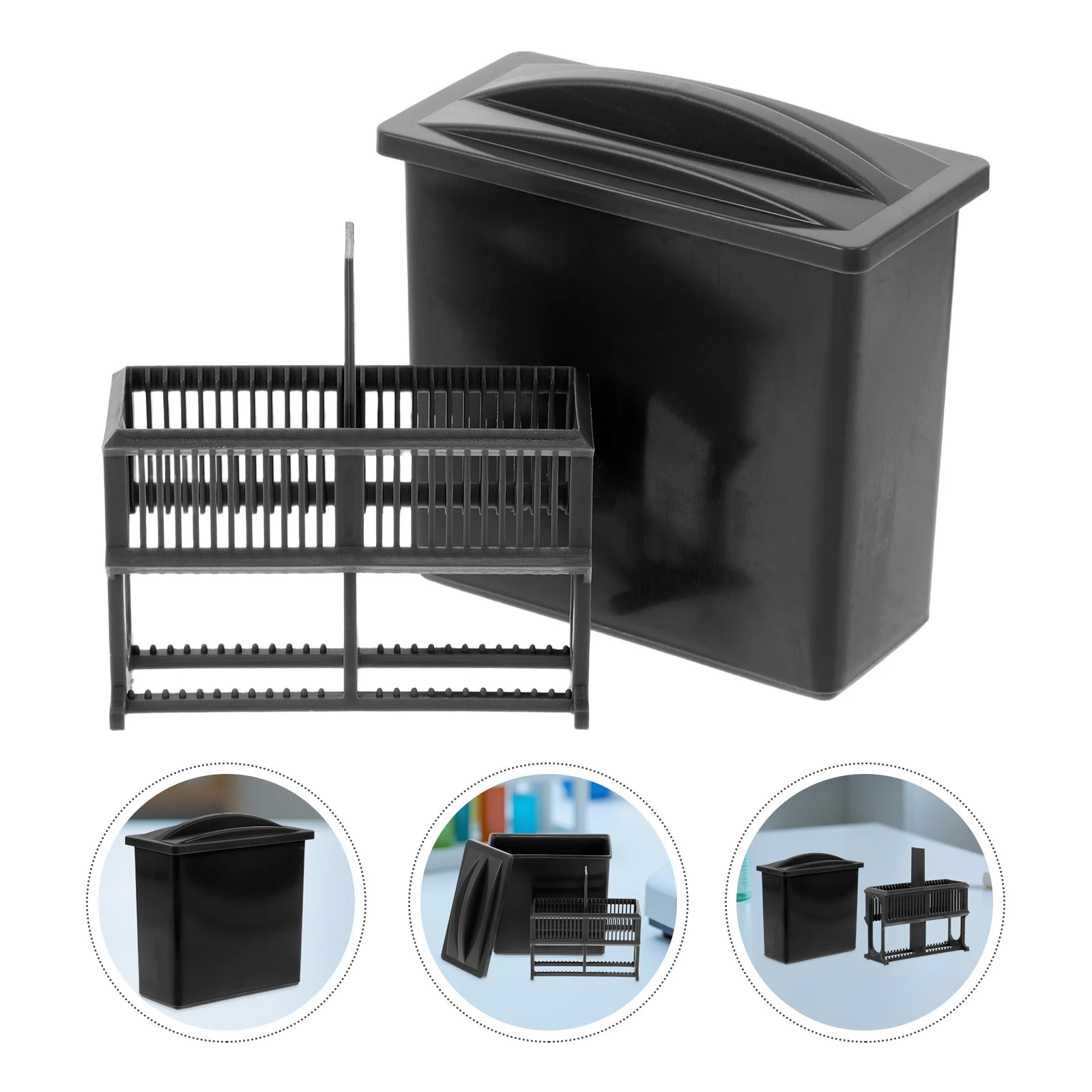 

Plastic Slide Staining Jar 24 Slots Microscope Slide Rack Chemical Resistant Lab Storage Organizer Laboratory Equipment