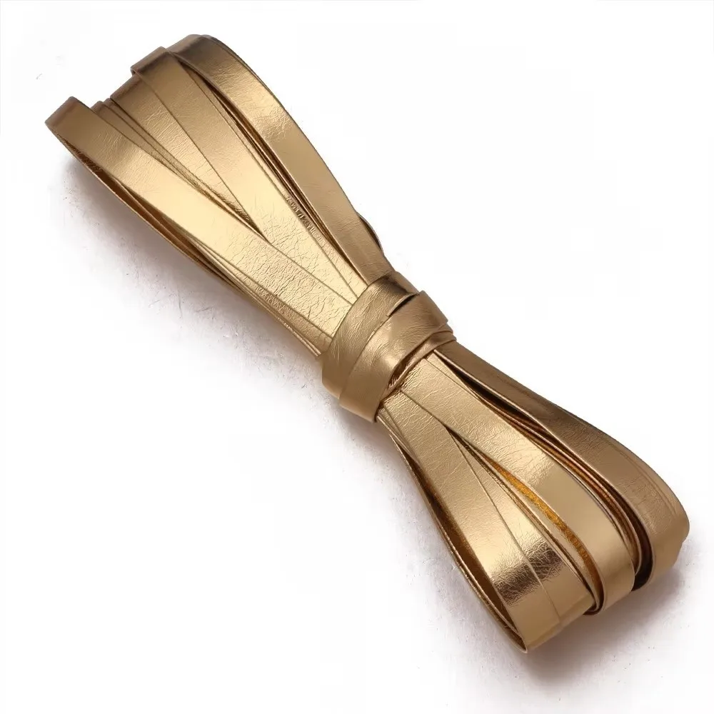 5 Yards Length PU Leather Binding Strip 5/8/10mm Width Universal Edging Metallic Leather Edging String Metallic Finish