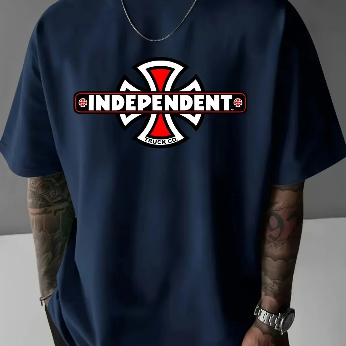 

Men's Summer 100% Cotton Fashion Casual Loose Creative Fashion Pattern Sports Crew Neck T-Shirt Top