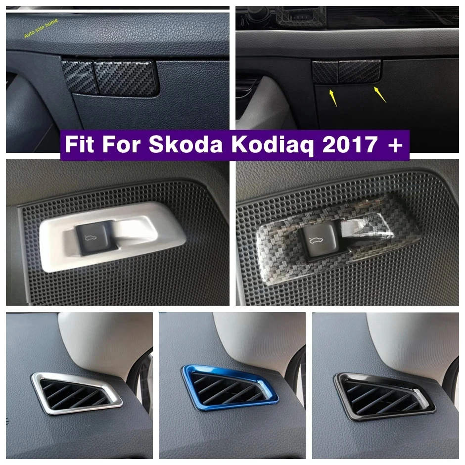 

Glove Storage Box / Trunk Switch Control Button / Side Air Conditioning Outlet AC Vents Cover Trim For Skoda Kodiaq 2017 - 2023