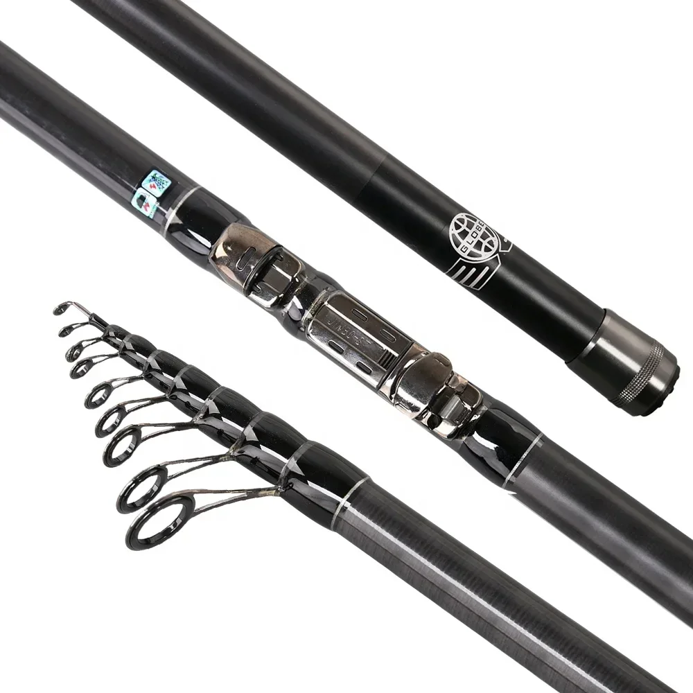 2.4m 3m 3.3m 4.5m 4.8m 5.1m 5.4m 24T Carbon Telescopic Surf Rod Spinning Fishing Rod