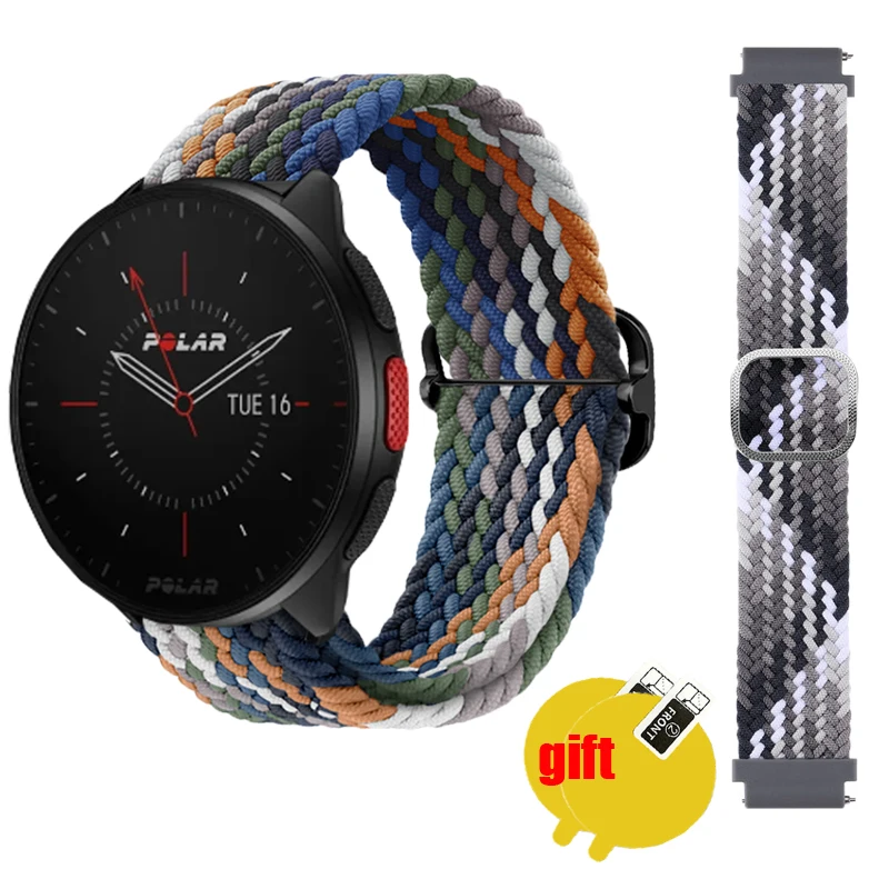 Para Polar ignite 3 Pacer Correa correa de reloj inteligente cinturón de nailon ajustable suave pulsera transpirable película protectora de pantalla