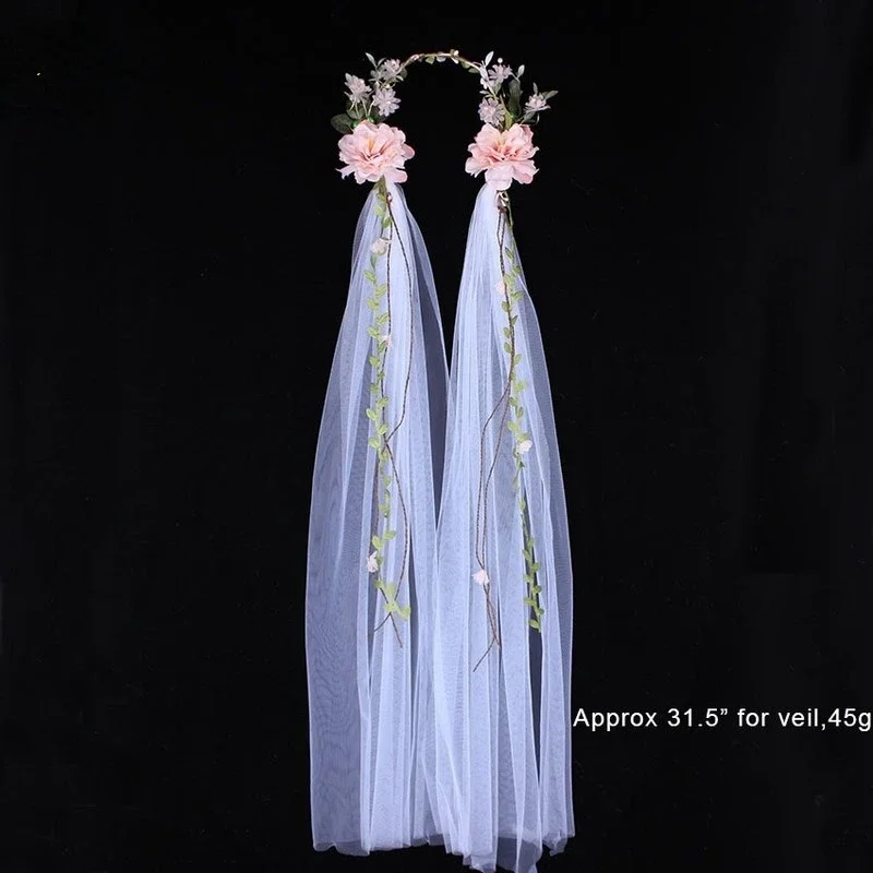 White Bride Wedding Rose Veil Women's Wreath Headdress Headband for  Date Makeup Decoration Flower Crown