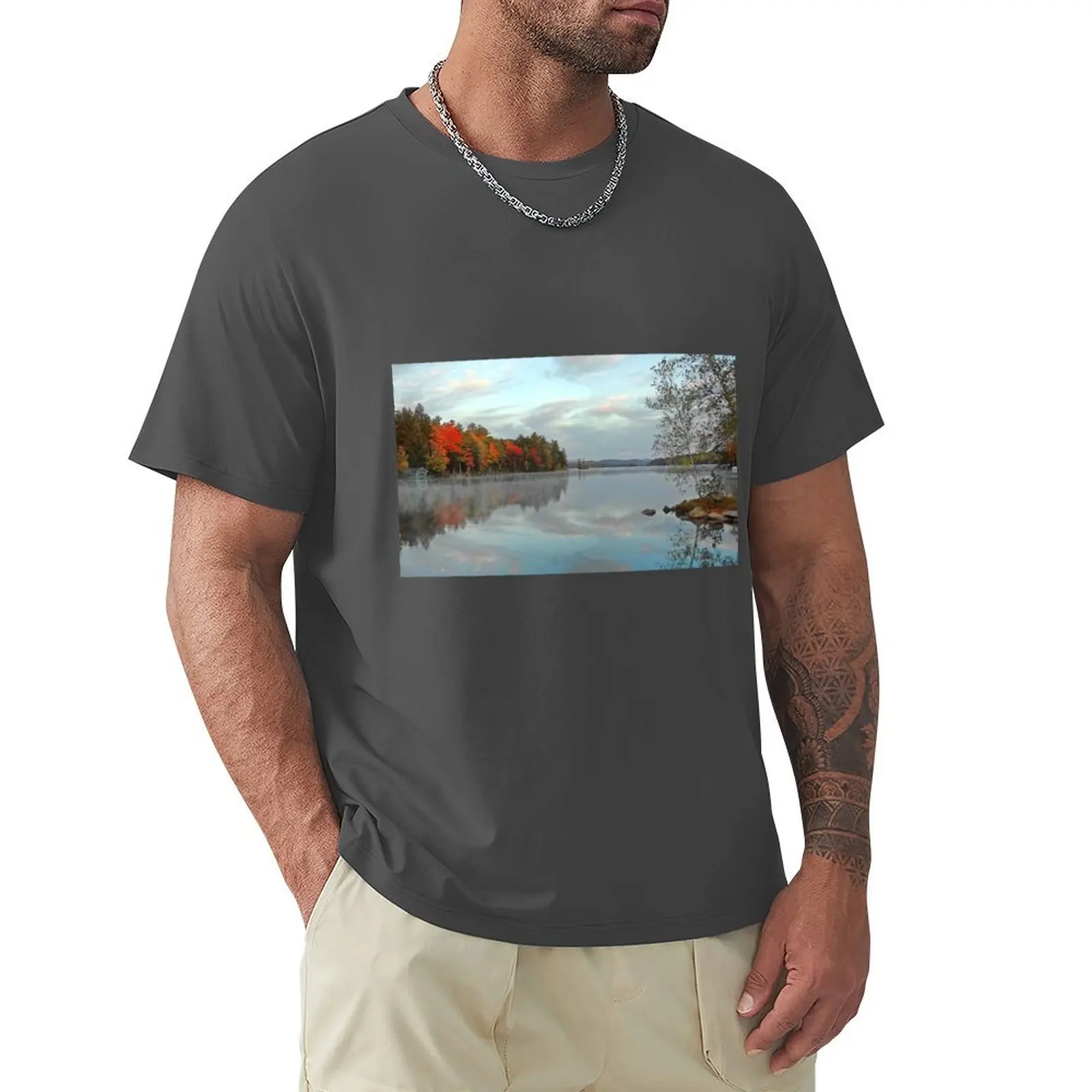 Fall - Highland Lake (Kramers Landing) T-Shirt quick-drying quick drying shirts graphic tees mens cotton t shirts