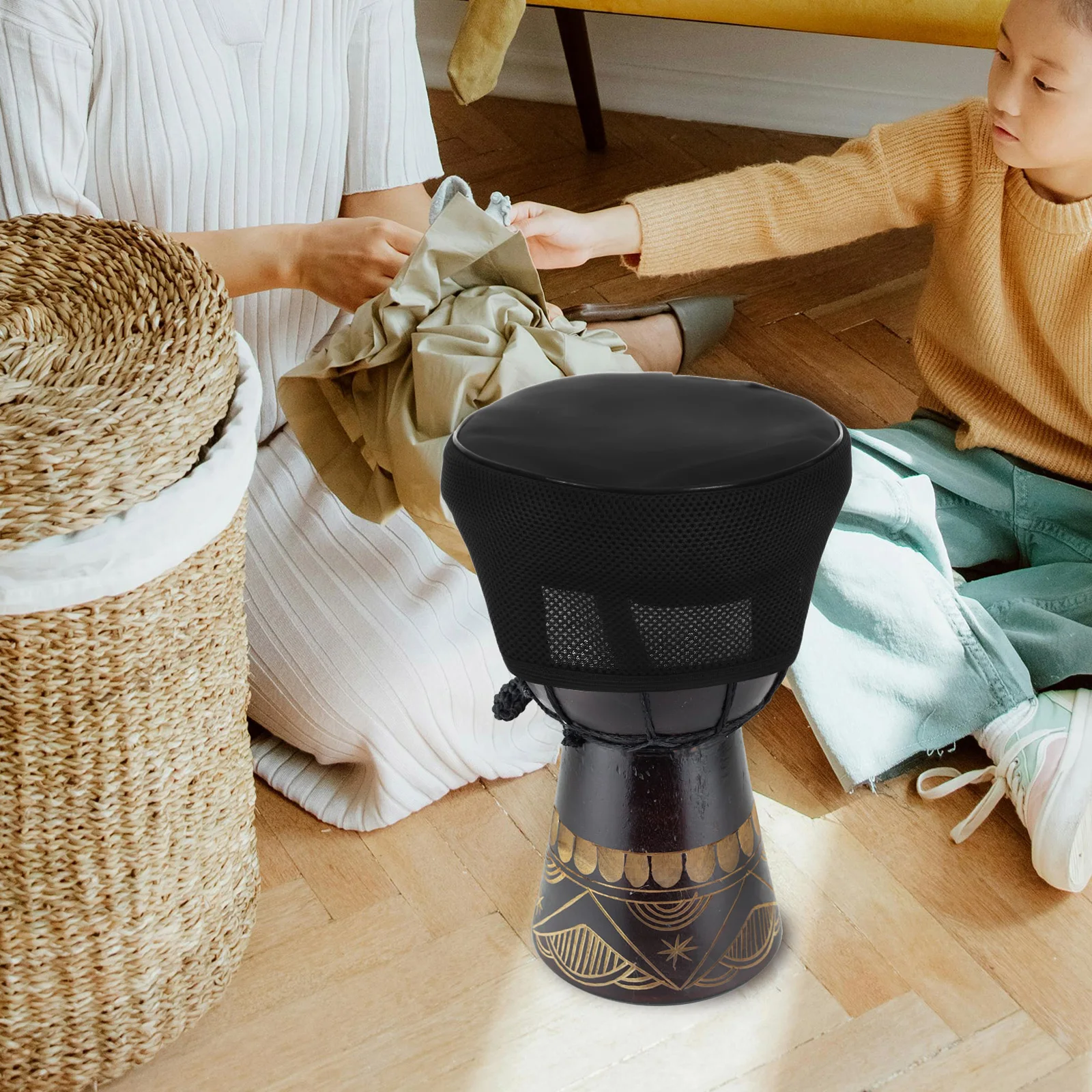 

Moisture-proof Drum Cover African Style Hat Ocean Beginner Hats Black Protector