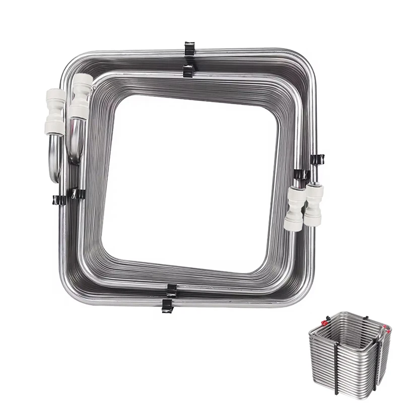 SS 304 Square Coils,Homebrew Cooler Coiling Tubing for Insulated Jockey Box,with 5/16