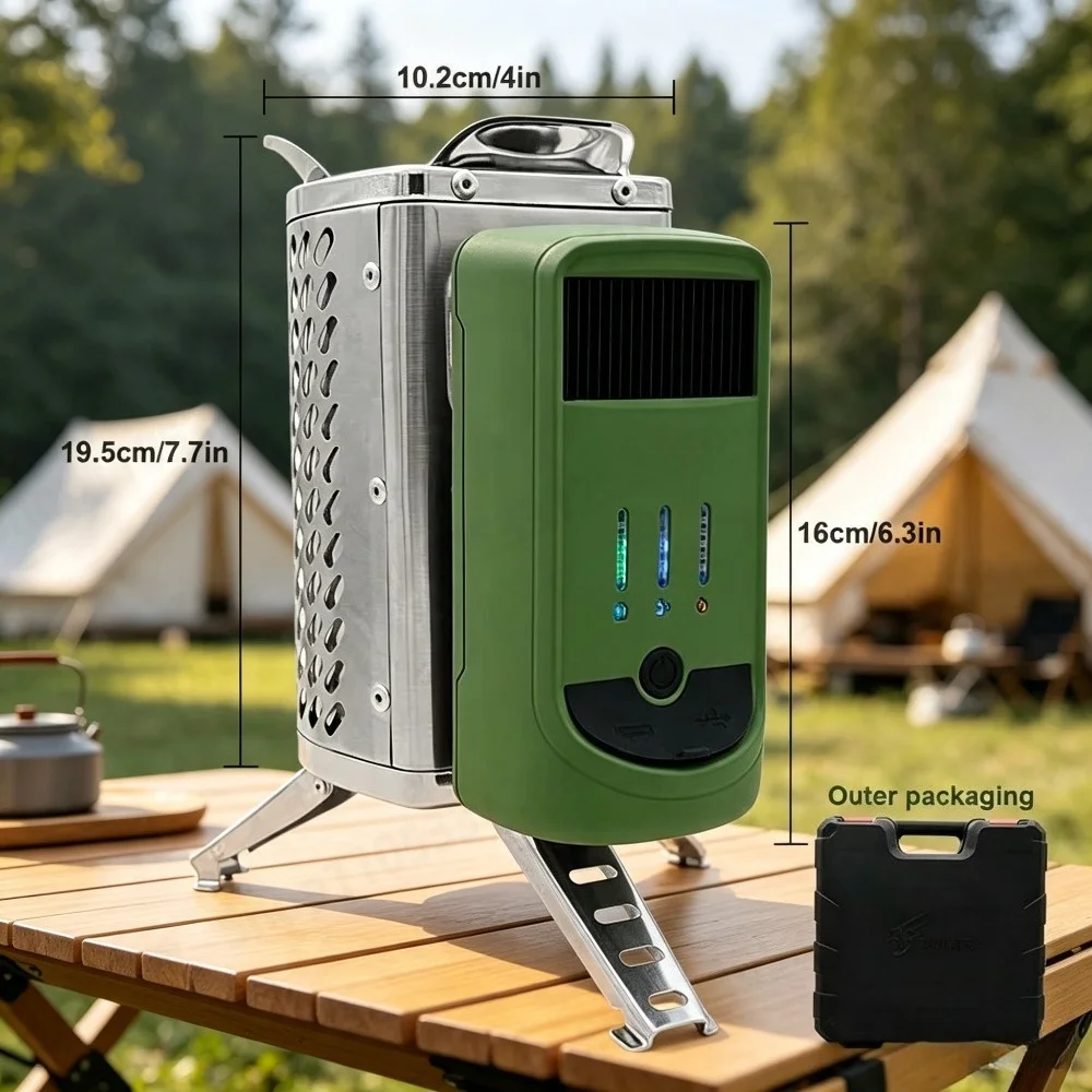 ortable Stainless Steel Wood Stove, Lightweight Camping Fire Pit for Outdoor Picnic, Small Foldable Backpacking Cooking Stove