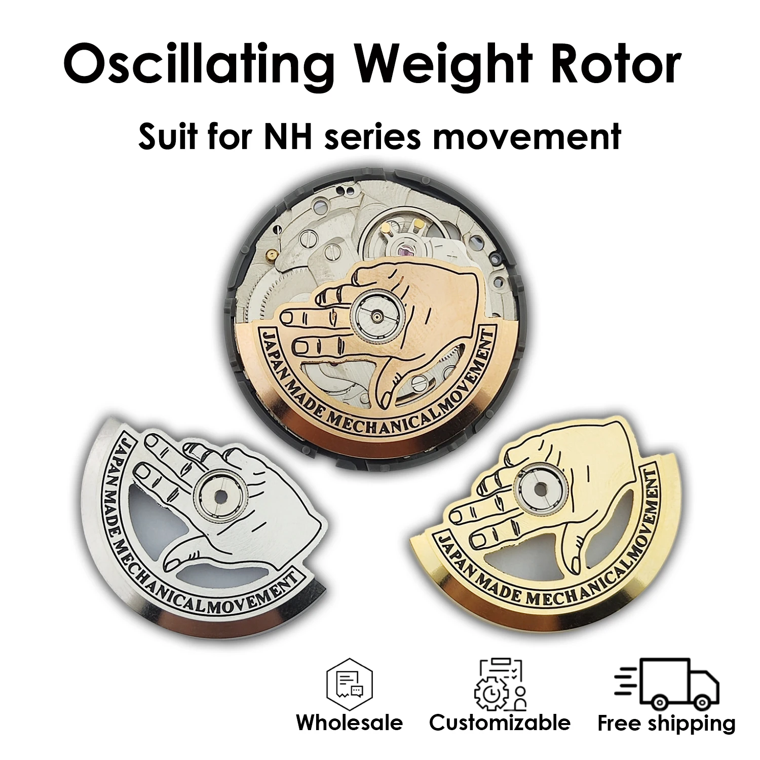 

Oscillating Weight Rotor Finger shape suit for NH series 4R35B 4R36A Automatic movement Refit Accessory Free assemble wholesale