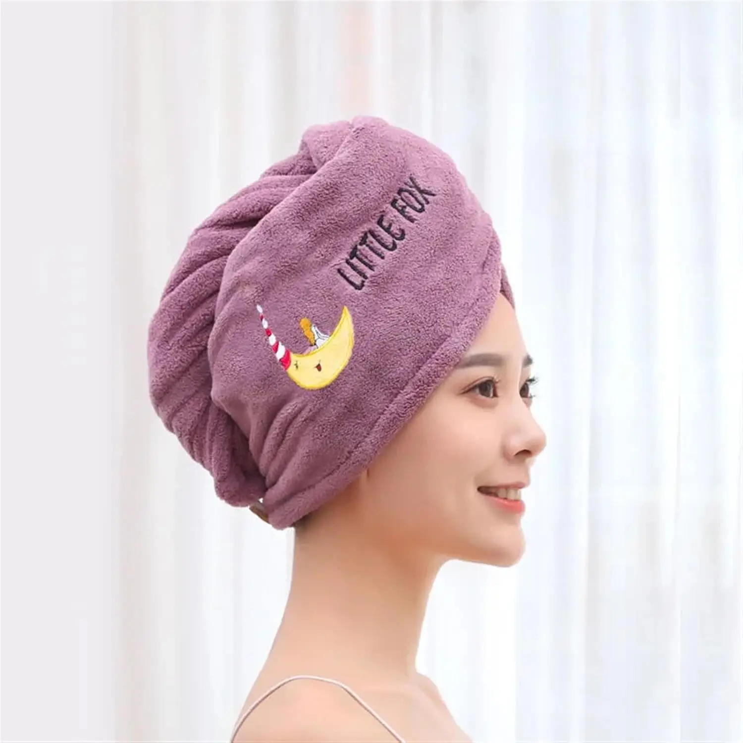 Gorro de pelo seco para mujer, gorro de ducha para baño, turbante para el pelo, diadema giratoria, toalla para el pelo de microfibra suave para niña, súper absorbente, Quick Dr