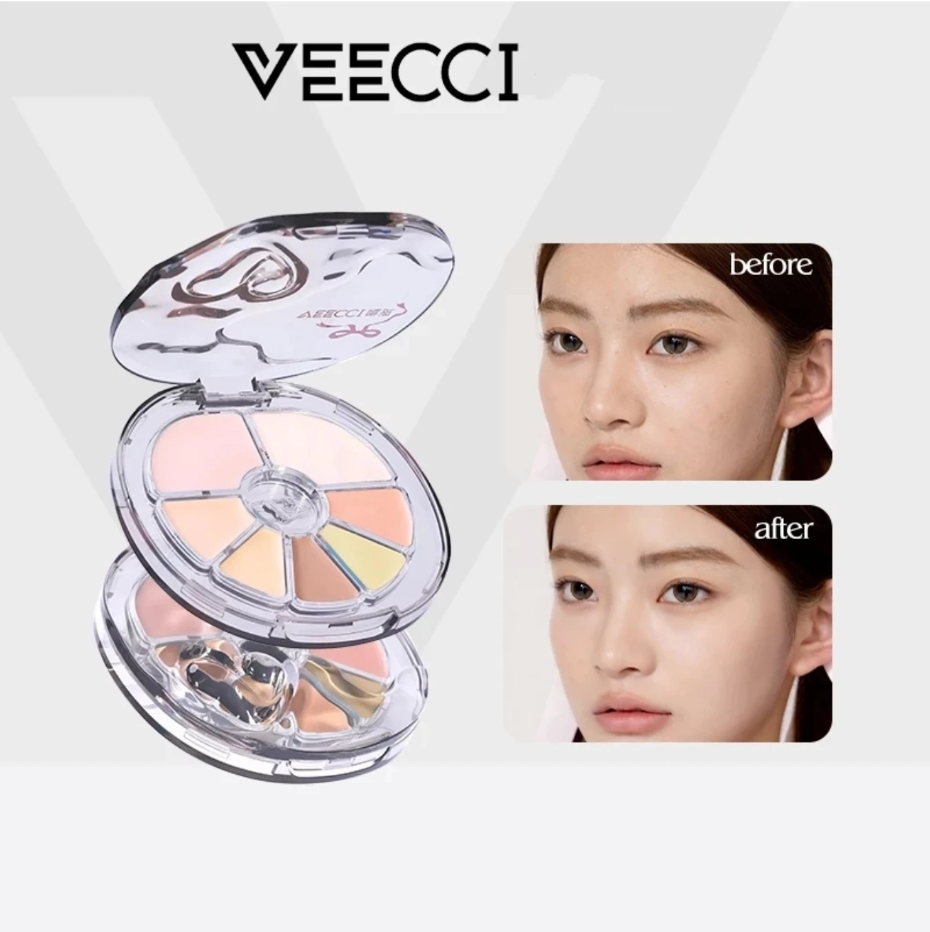 VEECCI Concealer Highlight Sieben Farben Feuchtigkeitsspendend Nicht stecken Vielseitig Natur Natürliche unsichtbare Akne Feuchtigkeitscreme Make-up