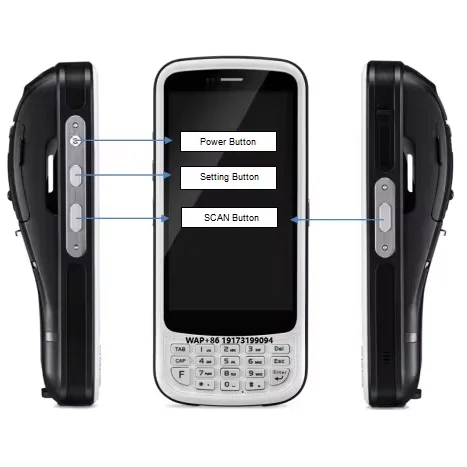C75 Handheld Barcode Scanner with 5.2 Inch Rugged Design Built-in Printer for Labels & Receipts Android 11 RFID Reader