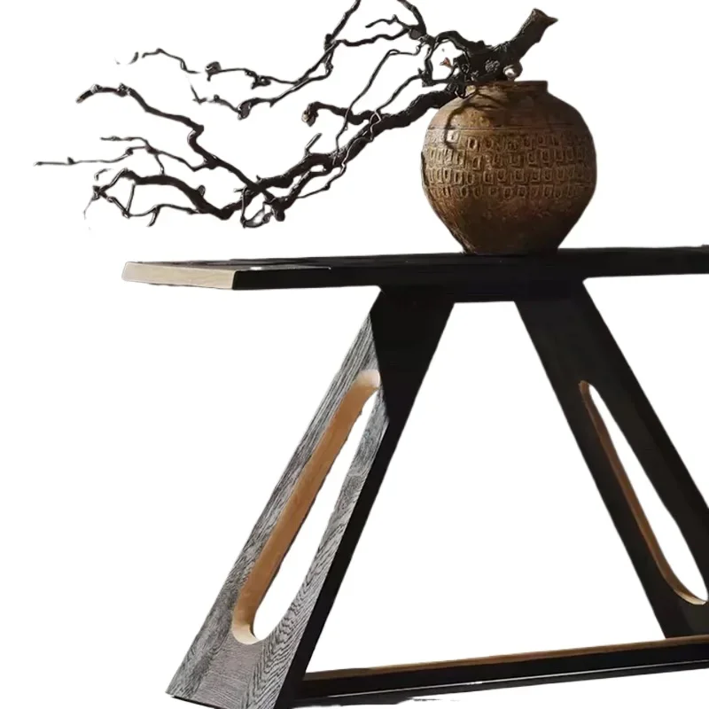 

Wabi Sandy Wind Solid Wood Entrance Table Retro Medieval Entrance Terrace Art Homestay Entrance Decoration Terrace