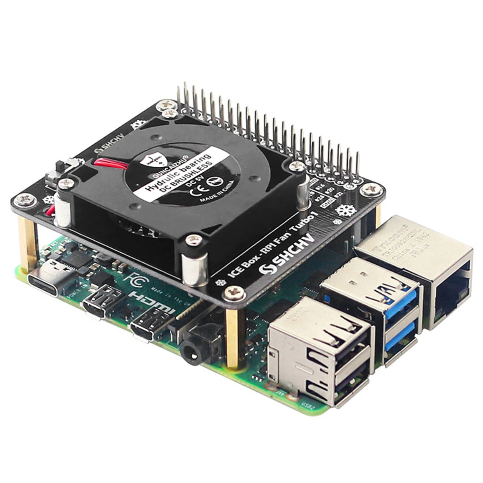 Placa de Expansão para Raspberry pi 4b Gpio Ventilador Turbo Ice Luz Led 4b 3b Mais 3b