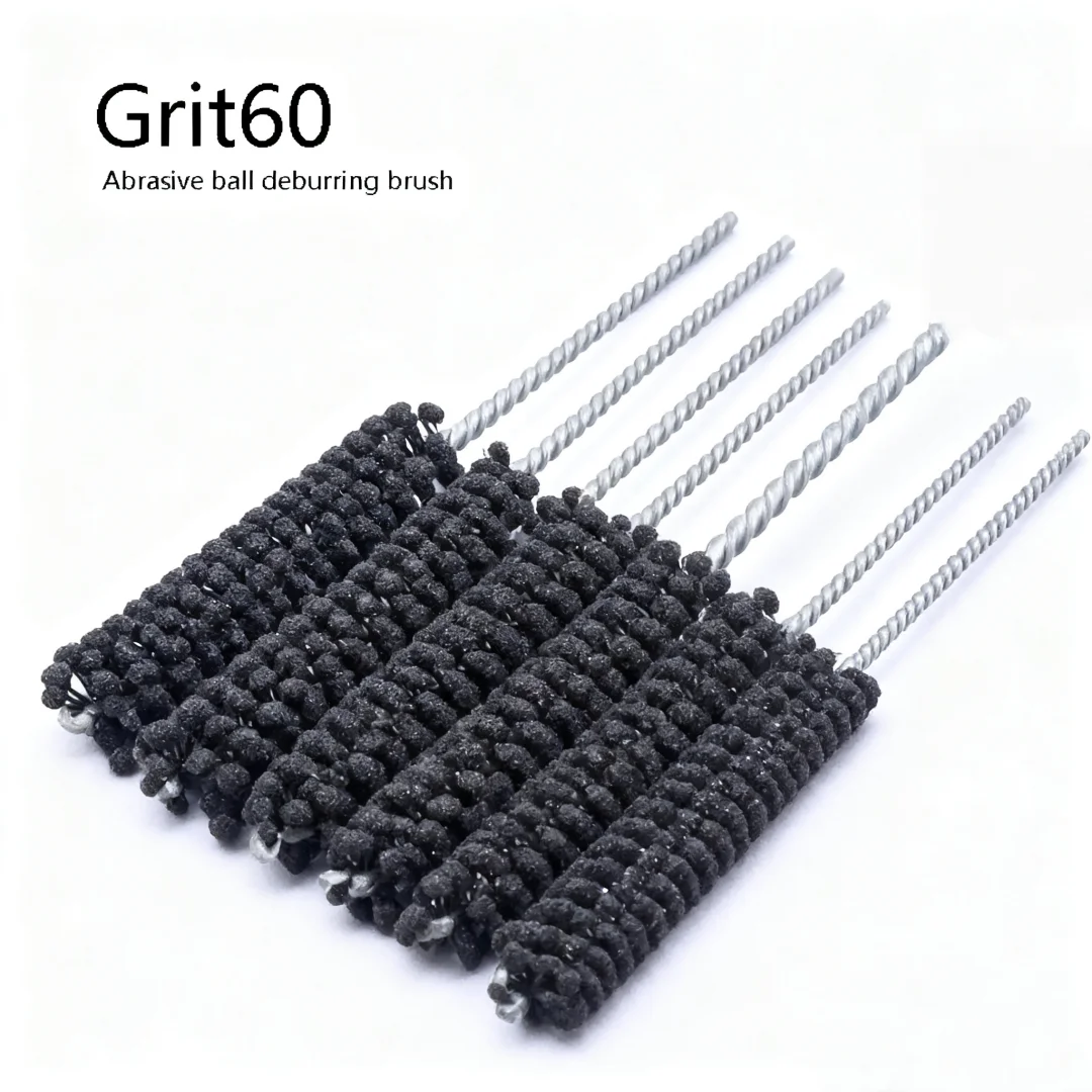 Grit60 Flexible Cylinder Honing Brushes Φ8-20mm Abrasive Ball Deburring Brush For Mild Steel Stainless Steel Cast Iron Cleaning