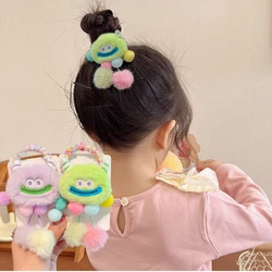 2023 New Children Cartoon Plush Colors Lovely Elastic Hair Bands Cute Girls Soft Scrunchies Rubber Bands Kids Hair Accessories