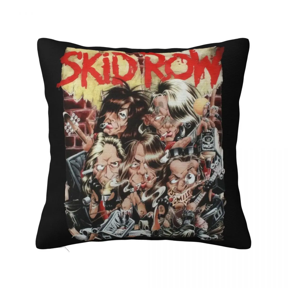 Vintage Skid Row Band Tour Black Unisex All Size Cot Casual Fitness Boy Popular Style Child Pillow Case