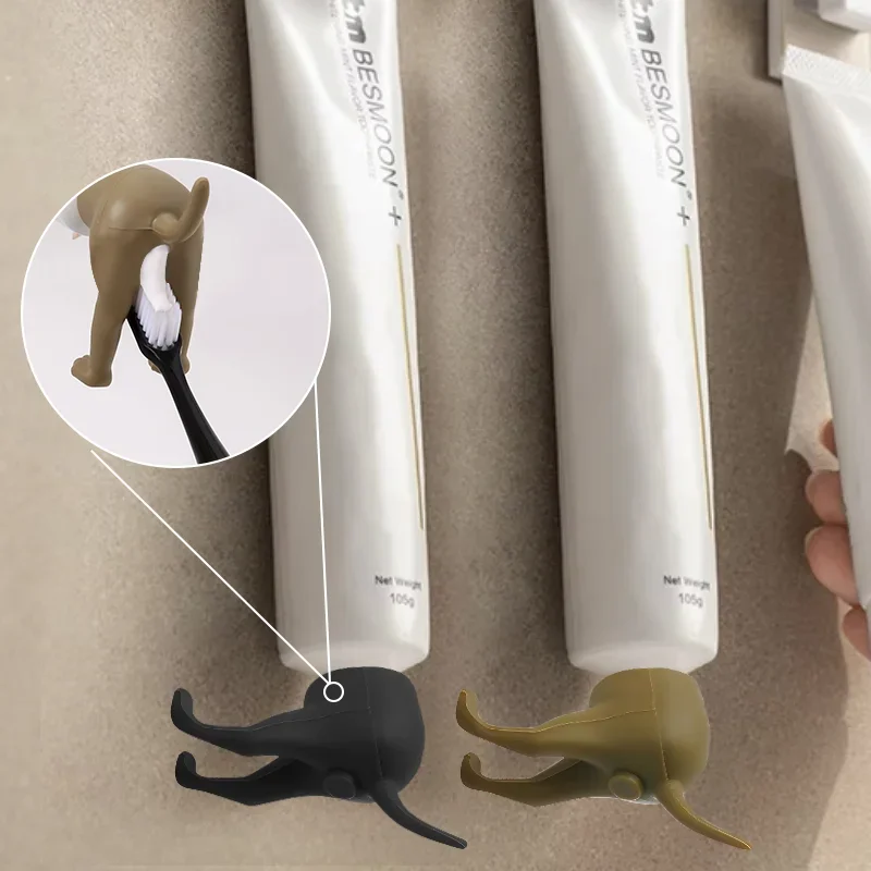 Toothpaste Squeezer Dog Butt Toothpaste Topper Pooping Toothpaste Cap Bathroom Accessories Animal Funny Gadgets Gift For Friends