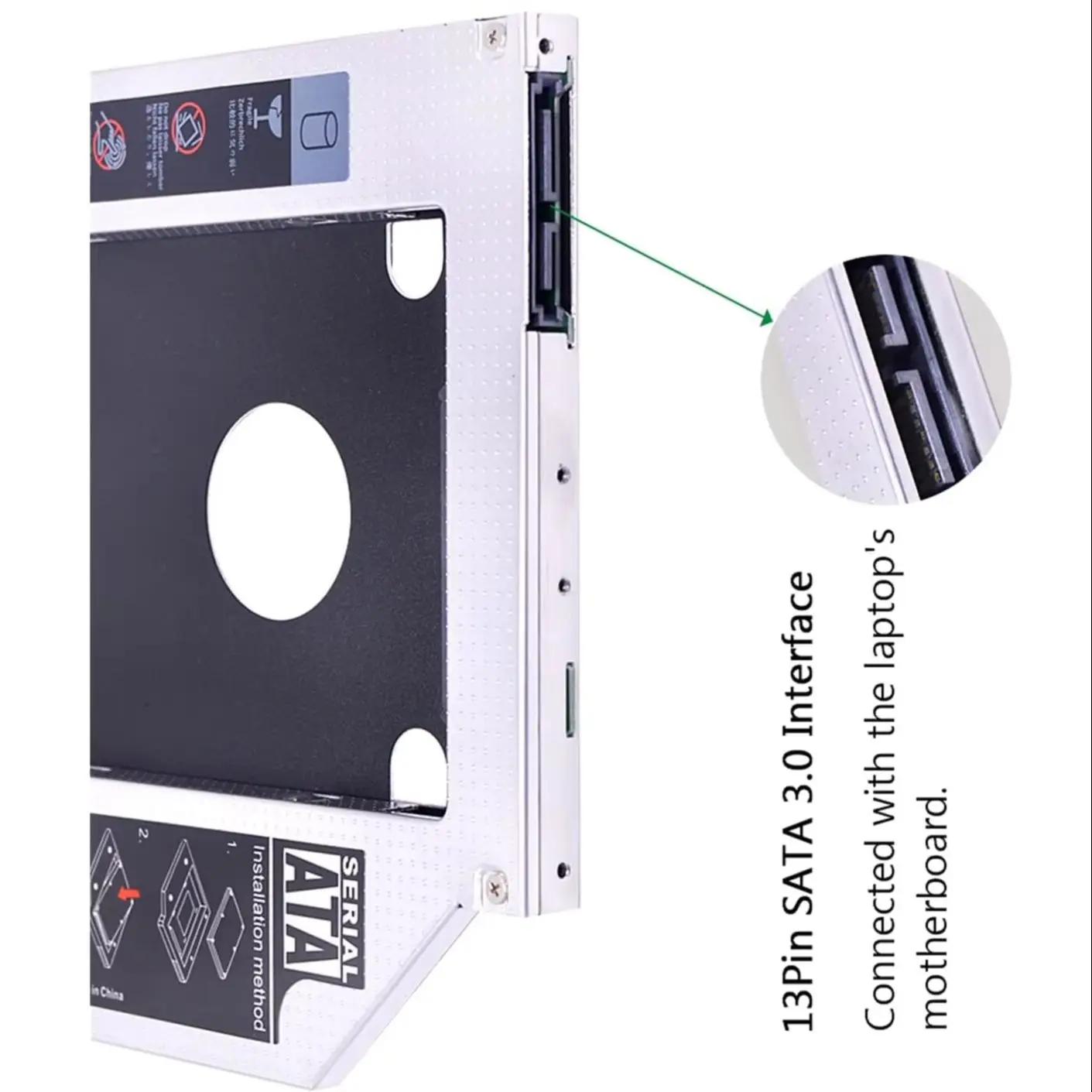 2nd HDD SSD Hard Drive Optical Caddy Bracket for Asus U41sv U43jc U46e U47a U47vc U50a U50f U50v U56e N550J U46e-bal7 U46u-Bal6