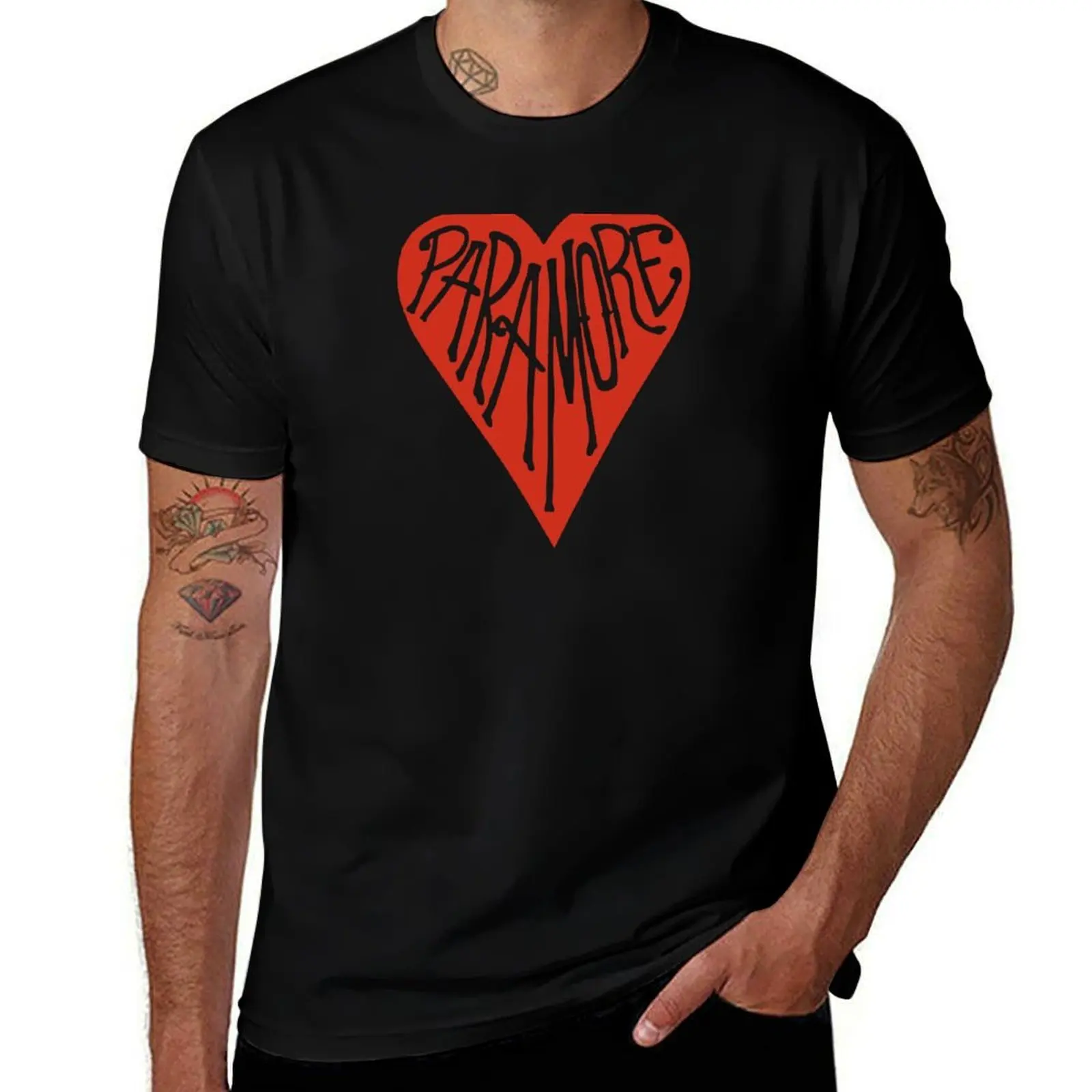 Red Broken Hearth T-Shirt Functional Casual Short Sleeve Tee T-Shirt