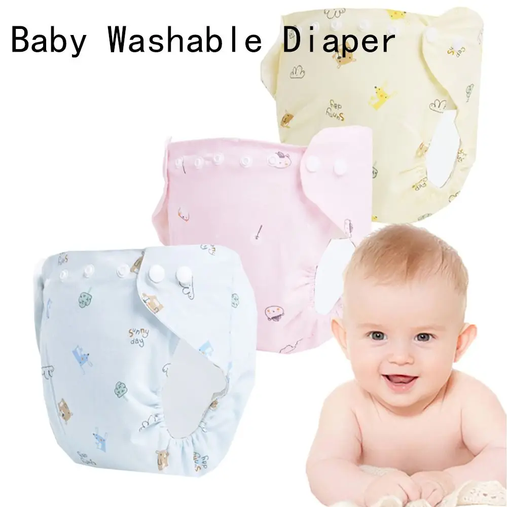 

Convenient S M L Baby Washable Diaper 0-18 Months 3-14kg Cloth Diapers with Buckles Leakproof Diaper Pants Newborn Kids