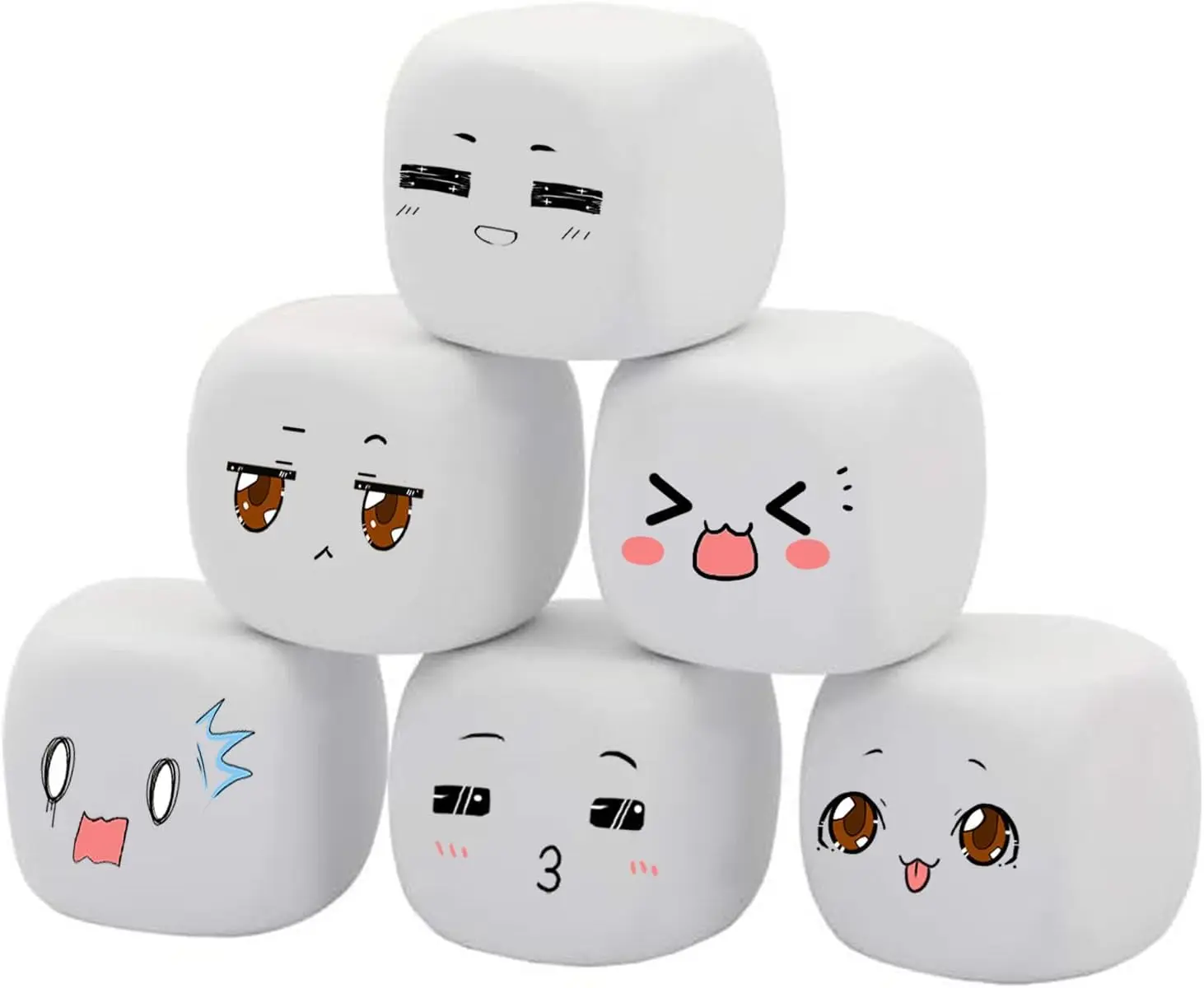 子供用白いEVAフォームサイコロ、落書きビルディングブロック、クリエイティブペイント、パーティー用品、1.96インチ
