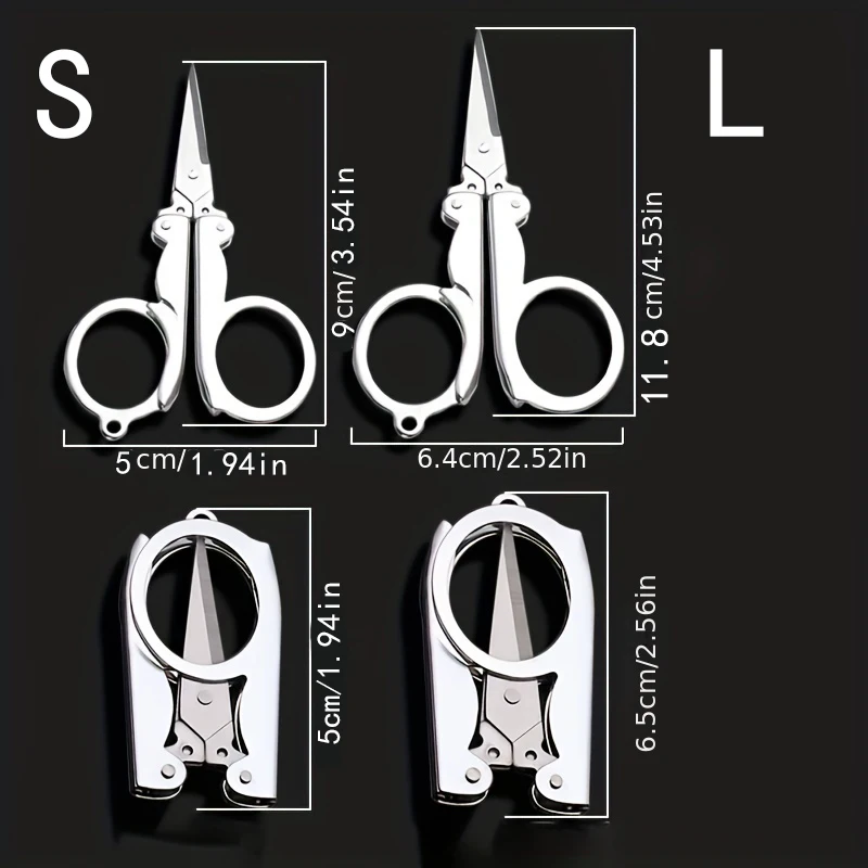 1/3pcs Stainless Steel Foldable Scissors Mini Portable Pocket Scissors For Travel Emergencies Tailor Scissors