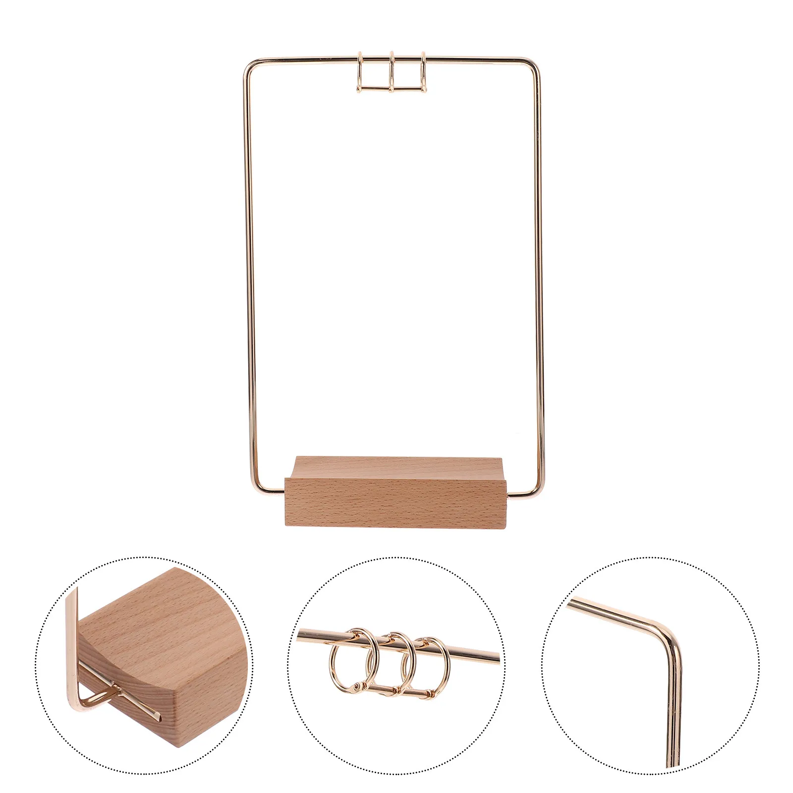 1Set Flip Calendar Stand Rack Iron Metal Desk Holder Flip Page Calendar Display Organizer for Home Office Desk