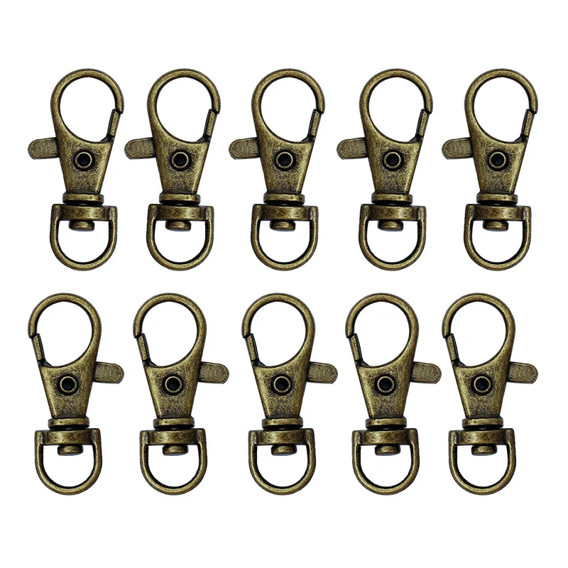 10Pcs Metal Carabiner Clip Swivel Trigger Dog Buckle KeyRing Key Hooks retaining ring DIY Craft Lobster Clasp Bag Accessories