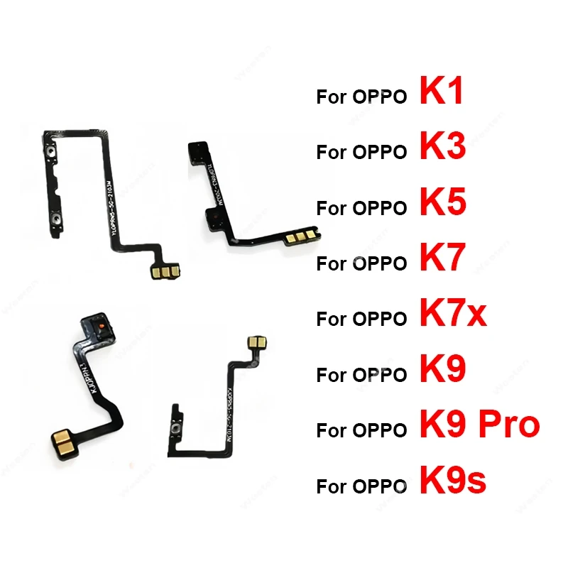 

Гибкий кабель регулировки громкости питания для OPPO K1 K3 K5 K7 K7X K9 K9S Pro 5G ВЫКЛ. Выключение боковых кнопок питания Voulme, переключатель, детали гибкого кабеля