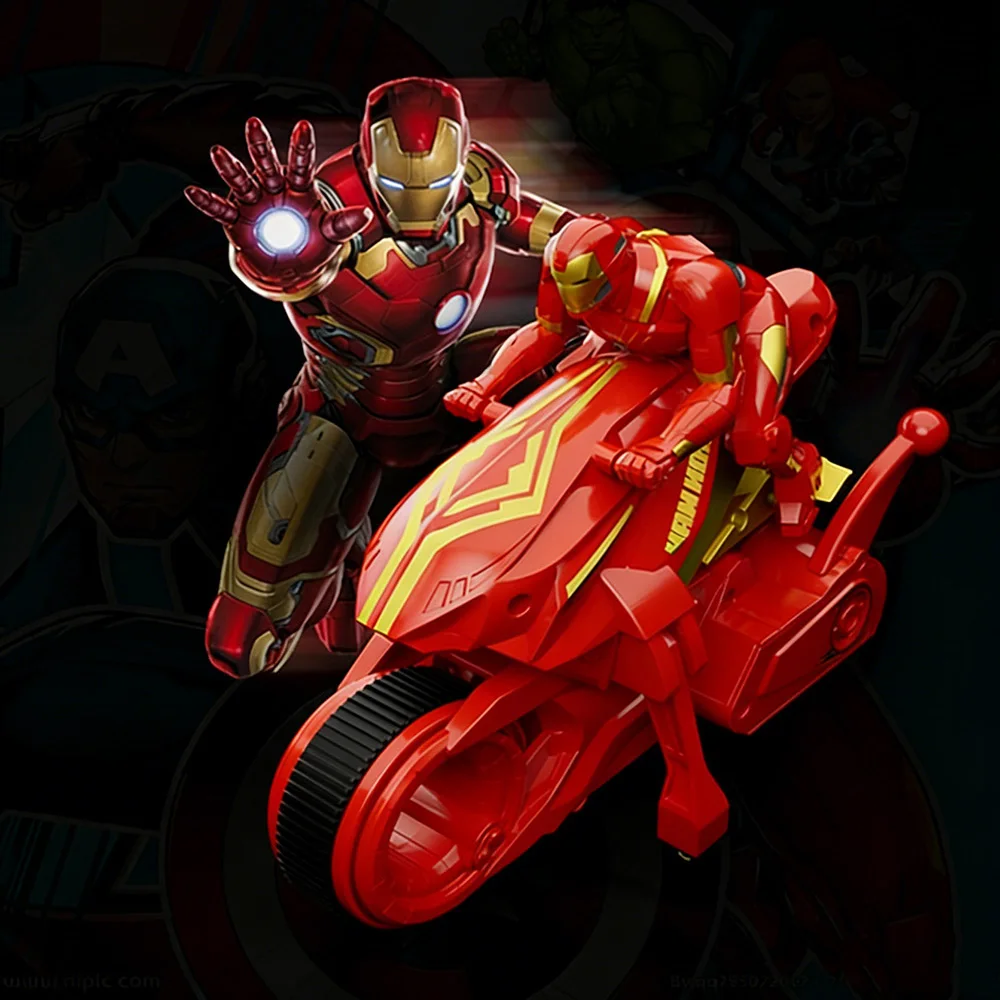 

Оригинальные радиоуправляемые мотоциклы Marvel Avengers: Железный человек и Капитан Америка, крутые дрифт-игрушки, машинки, рождественские подарки для мальчиков