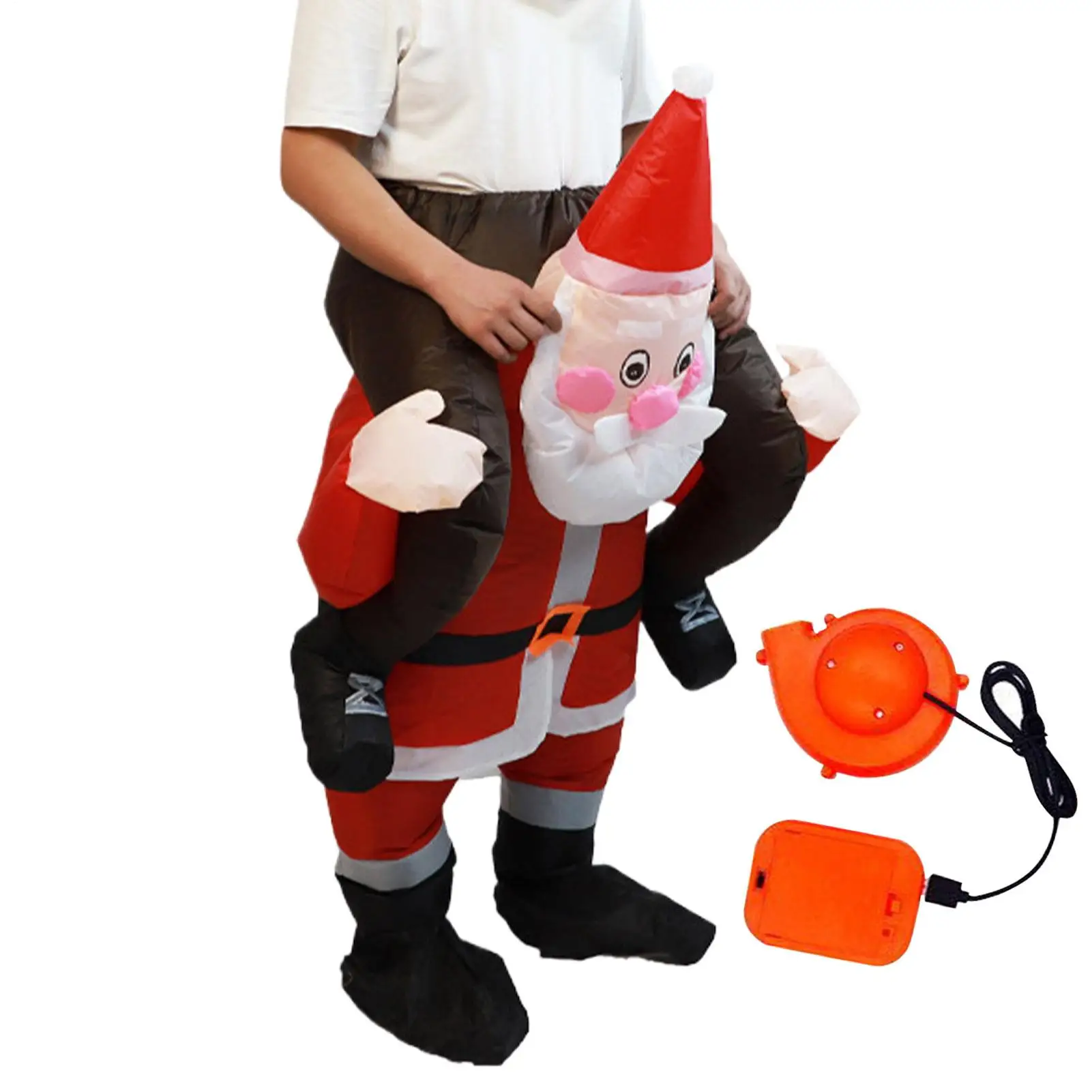 

Надувной костюм Санты, водонепроницаемый комбинезон для косплея, рождественский наряд для семейных встреч, вечеринок, выступлений
