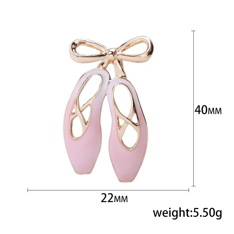 Dmari Women Brooch Trendy Lapel Pin 3 Color Cute Ballet Shoes Enamel Badge Party Accessories For Clothing Luxury Jewelry