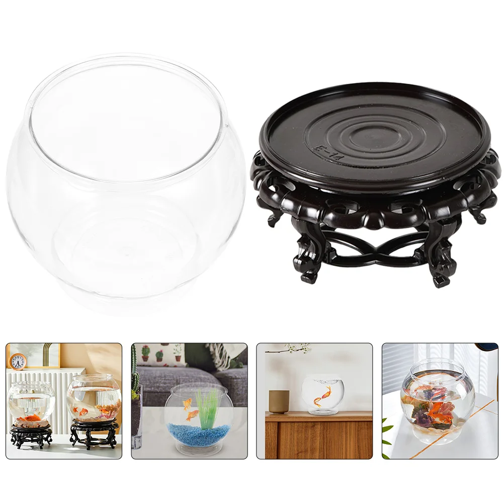 

1Set Transparent Plastic Fish Bowl Small Globe Desktop Aquarium Household Fish Tank Decorative Ornament Tabletop Adornment