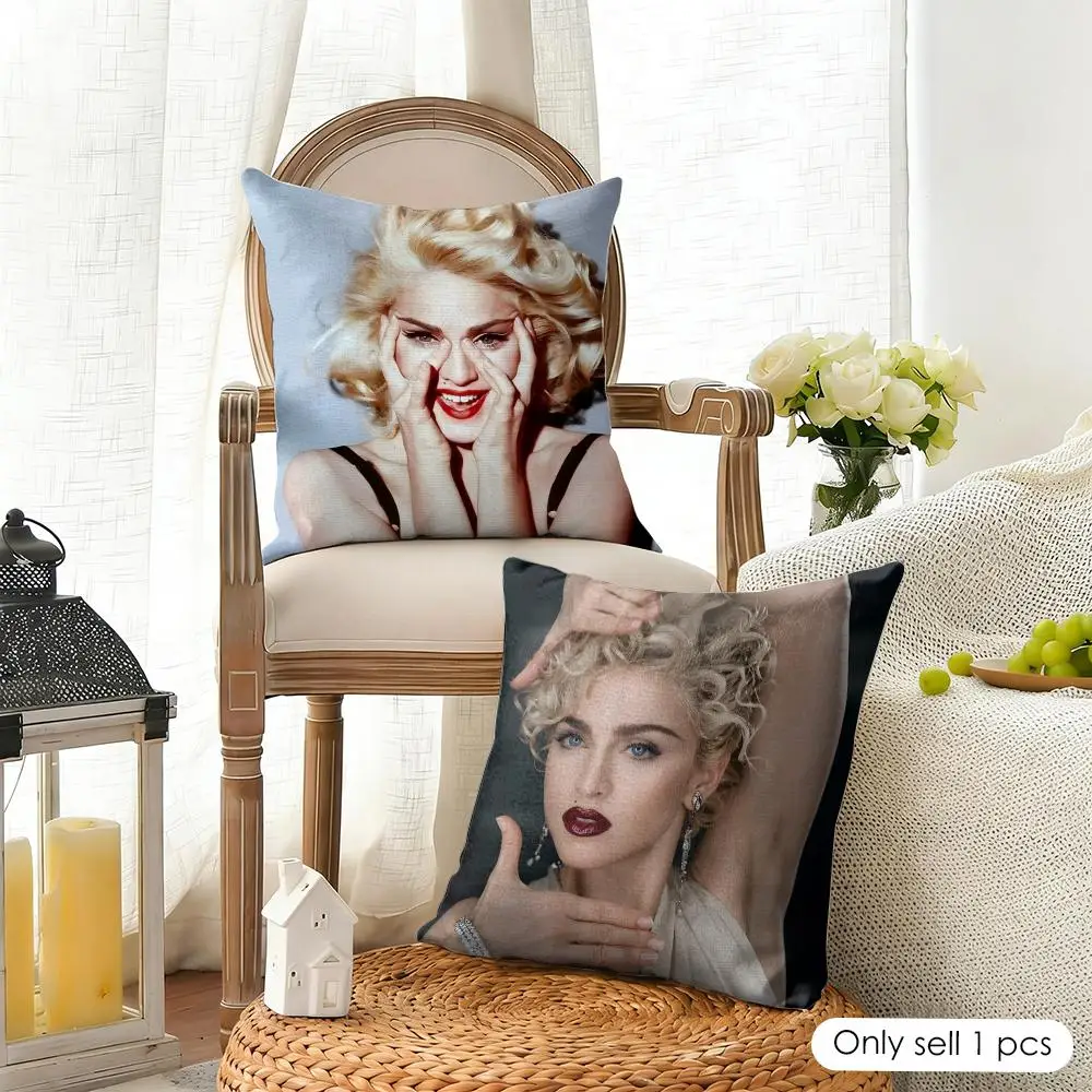 Singer M-Madonna Cushion Cover Organic Linen Square Pillow Case Durable Non-Allergenic And Kind To Skin