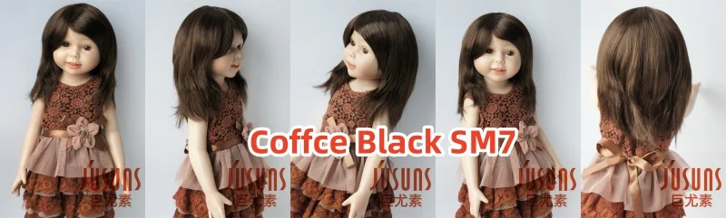 JD762 Natural curls Mid long doll wigs that can be tilted and self trimmed with bangs Full sizes Doll Accessories