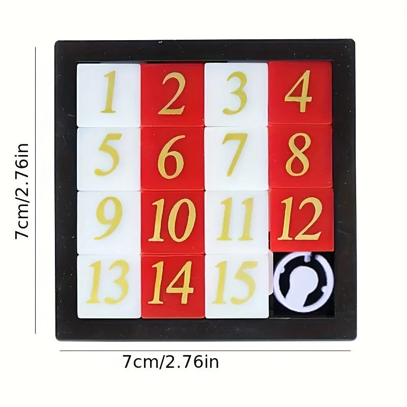 Juego de rompecabezas lógico de 1 a 15 números: rompecabezas de matemáticas deslizante con azulejos numerados, juguete educativo portátil para aprender y viajar